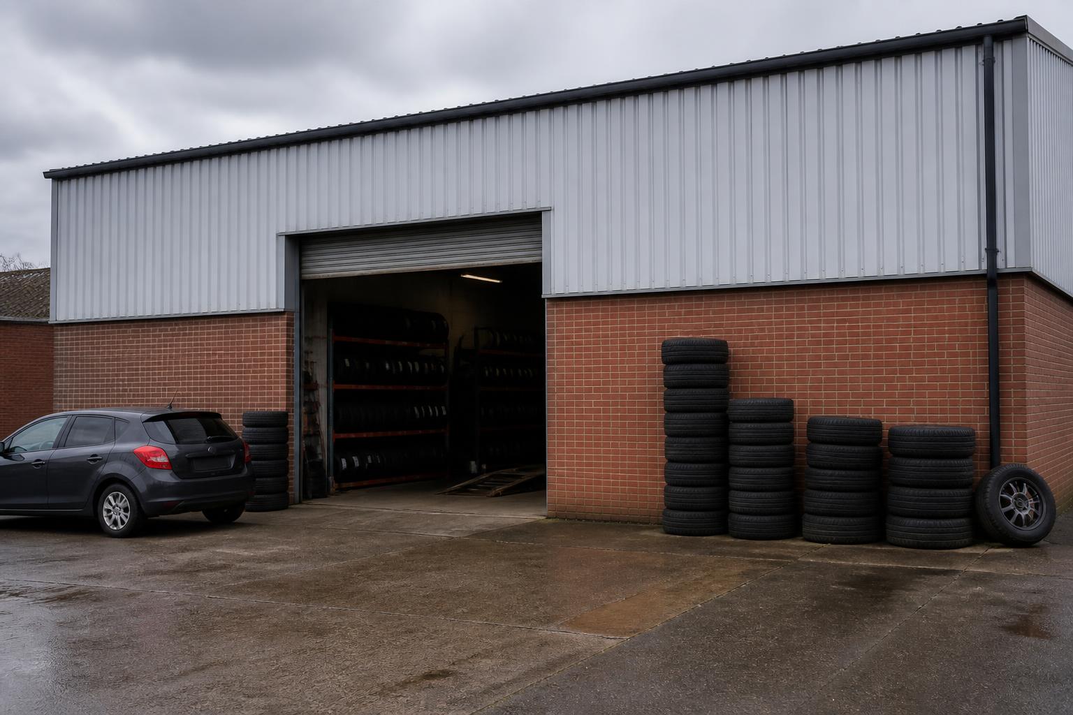 The Uncle Sam Tyres workshop unit off Broad Road in Braintree